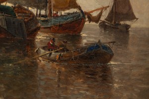 Auguste Henri Musin (1852 Ostenda - 1923 Saint-Josse-ten-Noode), Łodzie w zatoce