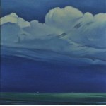 Monika Knoblauch-Kwapińska, Blaue Landschaft mit Wolken