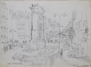 Jan SZANCENBACH (1928 - 1998), Porte Saint Denis w Paryżu, 1962