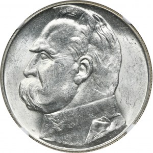 Piłsudski, 10 zl. 1938 - NGC MS62