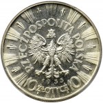Piłsudski, 10 złotych 1935 - PCGS MS63 - z efektem lustrzanki