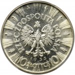 Piłsudski, 10 złotych 1935 - PCGS MS63 - z efektem lustrzanki