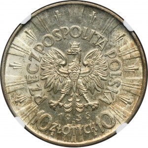Piłsudski, 10 złotych 1936 - NGC MS63