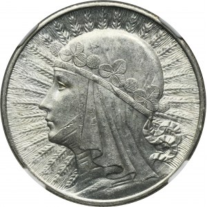 Głowa Kobiety, 10 złotych Londyn 1932 - NGC MS63