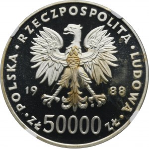 50.000 złotych 1988 Piłsudski - NGC PF67 ULTRA CAMEO