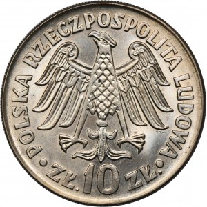 10 złotych 1964 Kazimierz Wielki - wypukły napis na awersie
