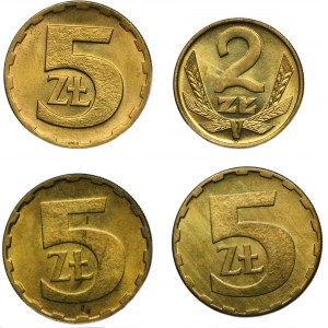 Zestaw, 2 i 5 złotych (4 szt.)