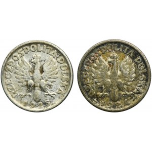 Zestaw, Kobieta i kłosy, 1 złoty (2 szt.)