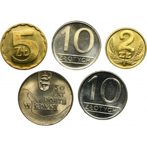 Zestaw, 2, 5 i 10 złotych (5 szt.)