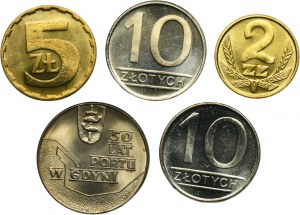 Set, 2, 5 and 10 gold (5 pieces).