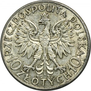 Głowa Kobiety, 10 złotych Londyn 1932