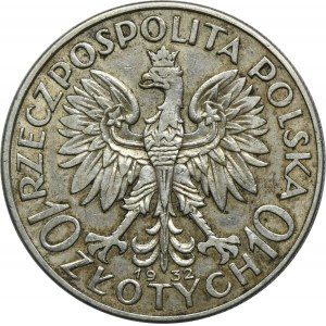Głowa Kobiety, 10 złotych Londyn 1932