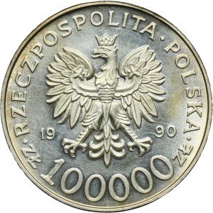 100,000 PLN 1990 Solidarity - TYPE A