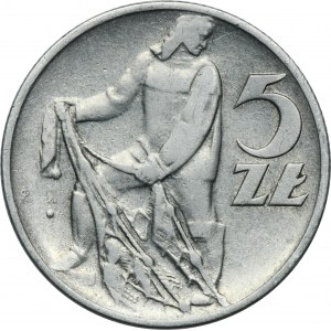 5 złotych 1958 Rybak - wąska ósemka