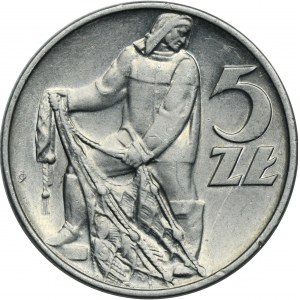 5 złotych 1971 Rybak - RZADSZY ROCZNIK