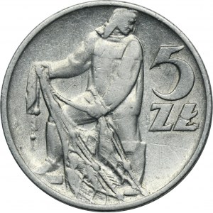 5 złotych 1958 Rybak - wąska ósemka