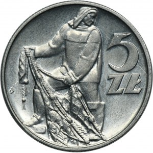 5 złotych 1971 Rybak - RZADSZY ROCZNIK