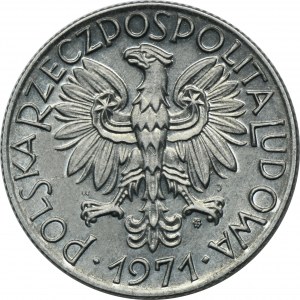 5 złotych 1971 Rybak - RZADSZY ROCZNIK