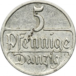 Free City of Danzig, 5 pfennige 1928