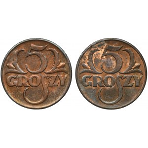 Zestaw, 5 groszy 1938-1939 (2 szt.)