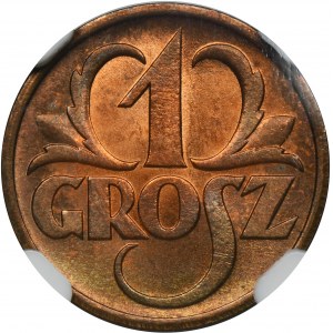 1 grosz 1938 - NGC MS66 RB