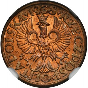 1 grosz 1938 - NGC MS66 RB