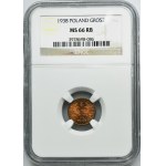 1 grosz 1938 - NGC MS66 RB