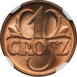 1 grosz 1937 - NGC MS65 RD