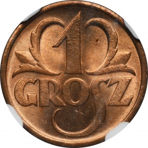 1 grosz 1938 - NGC MS66 RD