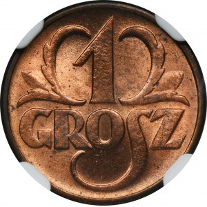1 grosz 1937 - NGC MS65 RB