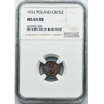 1 grosz 1931 - NGC MS64 RB