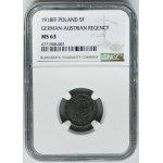 Polish Kingdom, 5 pfennig 1918 - NGC MS63