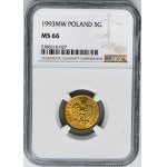 5 groszy 1993 - NGC MS66