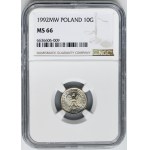 10 groszy 1992 - NGC MS66
