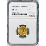 5 groszy 1993 - NGC MS65