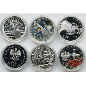 Zestaw, 10 złotych 2002 (6 szt.)