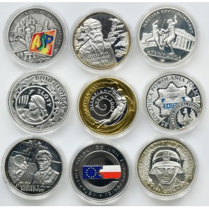 Zestaw, 10 złotych 2004 (9 szt.)
