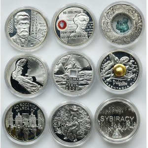 Zestaw, 10 złotych 2008 (9 szt.)