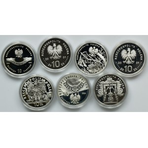 Zestaw, 10 złotych 2001 (7 szt.)