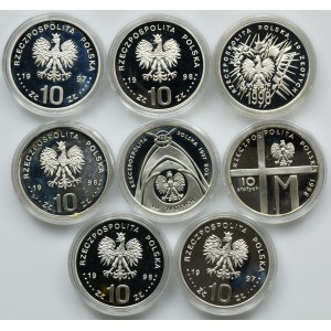 Zestaw, 10 złotych 1997-1998 (8 szt.)