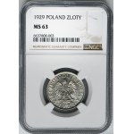 1 złoty 1929 - NGC MS63
