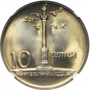 10 złotych 1965 Duża kolumna - NGC MS65
