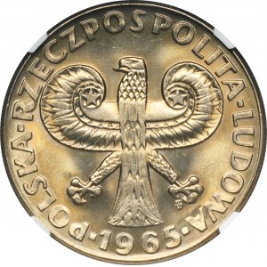 10 złotych 1965 Duża kolumna - NGC MS65