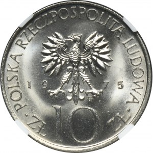 10 złotych 1975 Adam Mickiewicz - NGC MS66