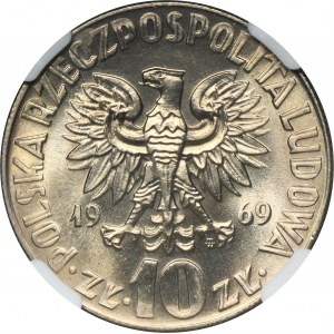 10 złotych 1969 Kopernik - NGC MS66