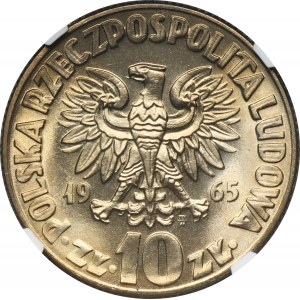 10 złotych 1965 Kopernik - NGC MS65