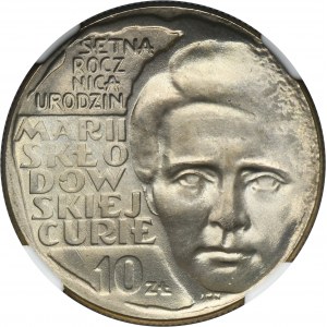 10 złotych 1967 Maria Skłodowska-Curie - NGC MS67