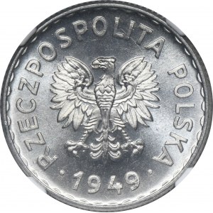 1 złoty 1949 Aluminium - NGC MS64