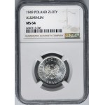 1 złoty 1949 Aluminium - NGC MS64