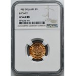 5 groszy 1949 - NGC MS65 RD